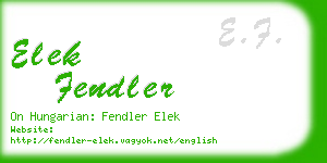 elek fendler business card